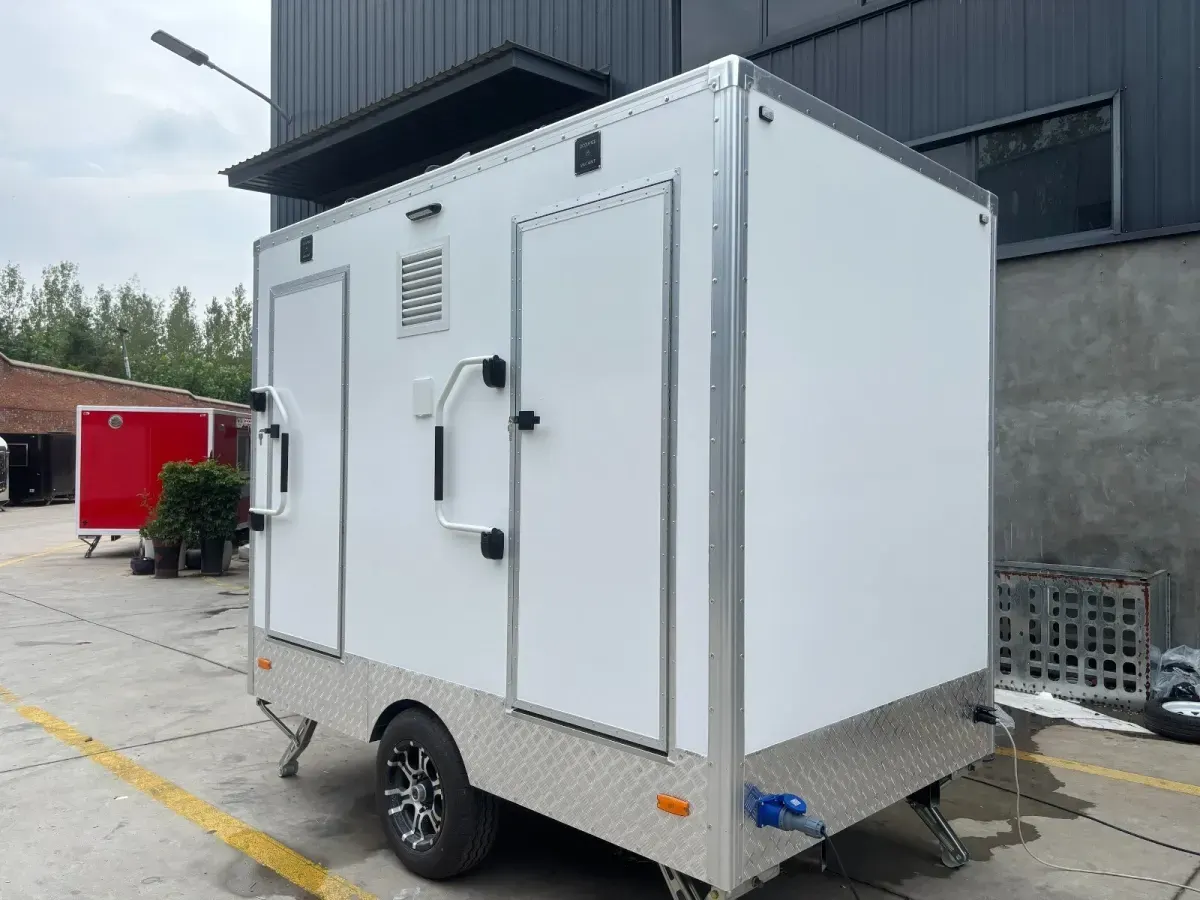 Luxury 2 Stall Restroom Trailer Toilet